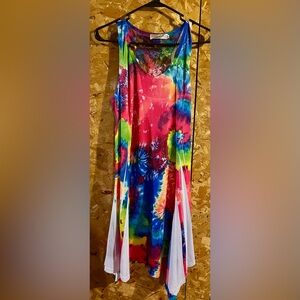 Vibrant Tie-Dye Sleeveless Dress